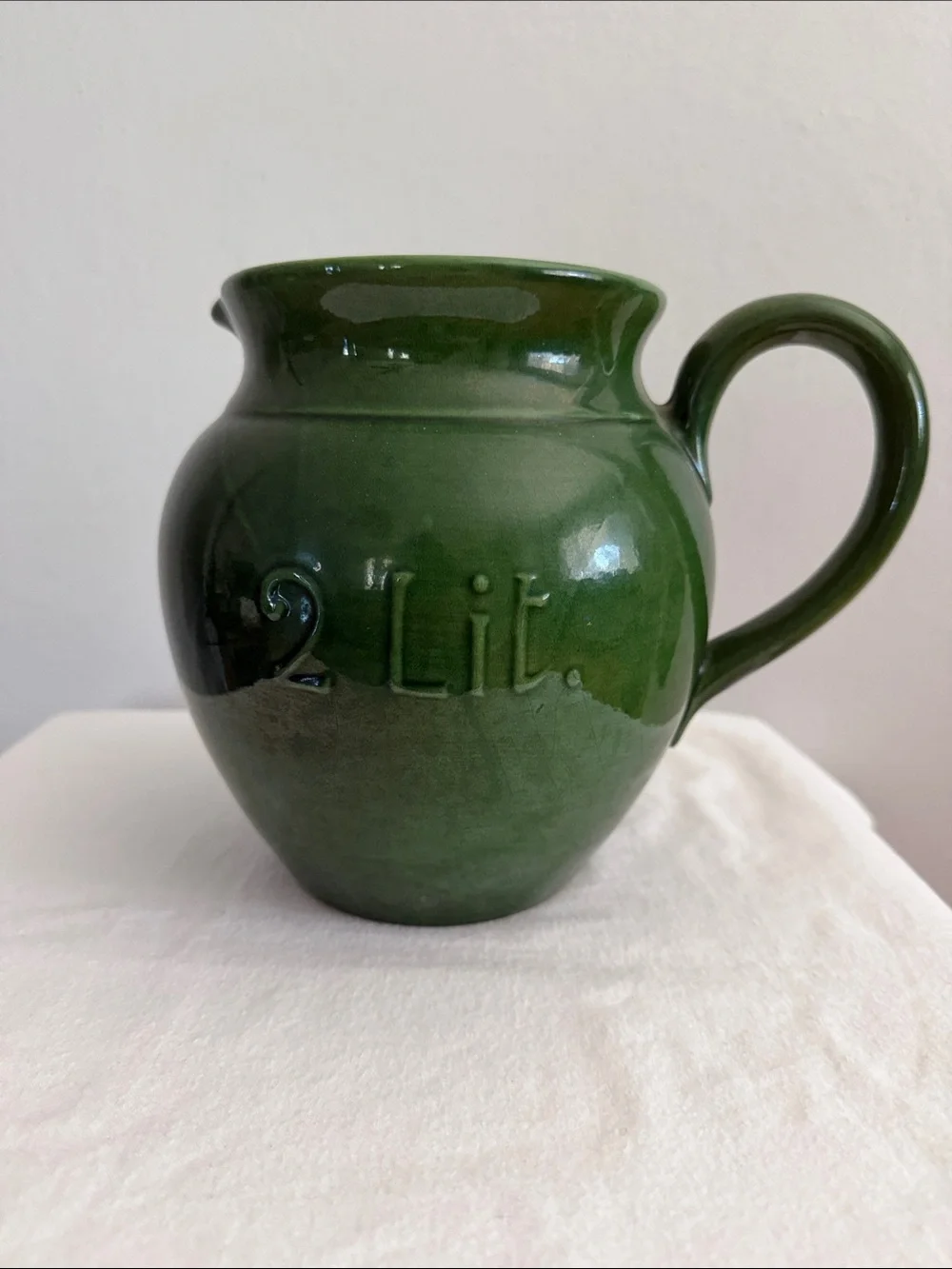 Williams-Sonoma Emerald Ceramic Pitcher - Made in Italy